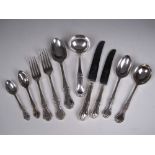 A canteen of silver plated "Russell" pattern Cutlery by Mappin & Webb, 12 place settings