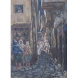 JACOBO AZAGURY (1886-1980)A Street in Tangiersigned and inscribed 'Jacobo Azagury, Tangier'
