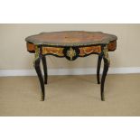 A French Boulle Centre Table of shaped oval form with cast brass mounts and fitted one drawer, 4ft