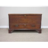 A 19th Century mahogany Blanket Chest with hinged top, fitted drawer to base on bracket supports,