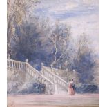 DAVID COX, OWS (1783-1859)'Terrace, Haddon Hall'bears added initials 'DC' (lower left)with