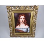 A KPM porcelain Plaque painted Wilhelmina Sulzer, after the original painted in 1838 by Karl