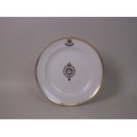 A KPM Plate from a Service from Royal Yacht SMY Hohenzollern with crests to the centre and rim and