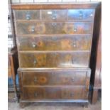 An 18th Century walnut Chest on Chest of two short and five long drawers on bracket supports, 5ft