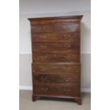 A Georgian mahogany Tallboy Chest of two short and six long drawers on bracket feet, 3ft 8in