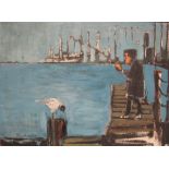 ‡PETER SHACKLETON (b.1933)Man Fishingsigned and dated 'Peter Shackleton 56' (lower left)oil on