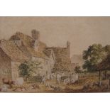 ROBERT HILLS (1769-1844)Horses in a farm-yard: and A Farmyard with farmhouse beyondwatercolour3 1/