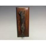 A cold painted bronze Paper Clip in the form of a hanging hare, 10in L - AMENDMENT to description