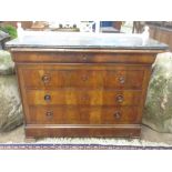 A Louis Philippe mahogany Commode, the grey and white Saint Anne marble top with reeded edge above