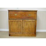 A 19th Century mahogany Secretaire fitted deep drawer, opening to reveal arrangement of pigeon holes