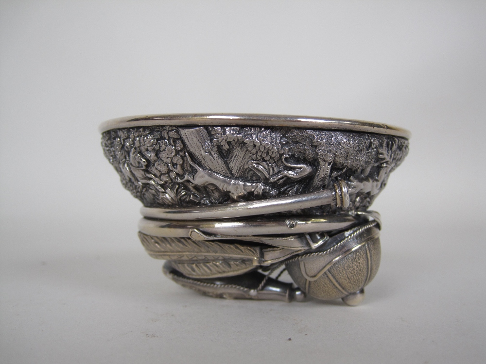 A fine quality Scandinavian silver and parcel-gilt Hunting Cup with detailed stag hunting scene - Image 2 of 11