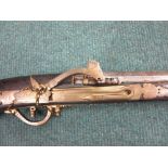 A South East Asian matchlock Rampart Gun, very well made throughout. The heavy 59in barrel of