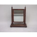 A Victorian walnut Dressing Table Mirror, the rectangular plate between turned column uprights