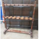 A 19th Century mahogany Boot and Whip Rack on turned supports, 3ft 2in W