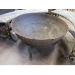 *An iron Kadai on Tudor style Stand, 3ft 3 1/2 in D (Sold plus VAT)