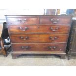 A George III mahogany Chest fitted five drawers with cock beading, bracket feet, 3ft 5in