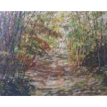 ‡VICTORIA CROWE OBE FRSE RSA ( b1945)Wide Autumnal Lane, Erchlesssigned 'Victoria Crowe' (lower