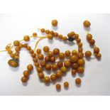 An Amber type Bead Necklace, A/F, approx 60gms