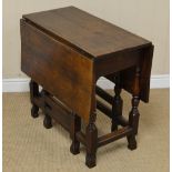 An early 18th Century oblong Gate-leg Table fitted single drawer on baluster turned and square