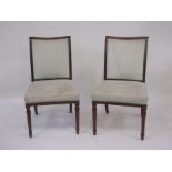 A set of six 19th Century mahogany Side Chairs with reeded and scrolled rails, upholstered backs and