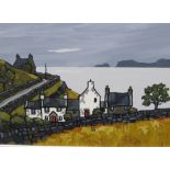 ‡DAVID BARNES (b.1942)Cottages, Cardigan Bay signed 'David Barnes' on the reverseoil on board11 1/