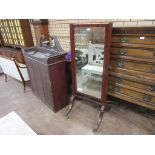 A Regency mahogany framed Robing Mirror on cheval frame