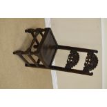 A 17th Century oak Side Chair with double arched scroll and stylised mask carved rail back, solid