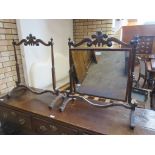 A pair of George III style mahogany Dressing Table Mirrors, with Prince of Wales feathers cresting