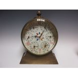 A brass cased Engine Room Telegraph Clock with dial displaying World Times, 1ft 3in H