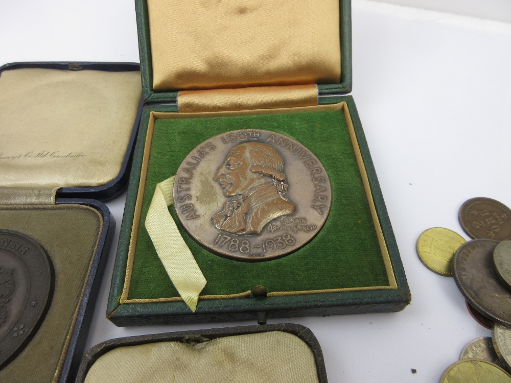 A collection of Medallions, to include a cased "Australia 1788-1938 150th Anniversary", a silver " - Image 2 of 5