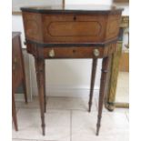 An early 19th Century mahogany Work Table with ebonised stringing, having octagonal hinged top,