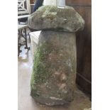 An antique sandstone Staddle Stone, 3ft H approx