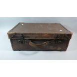 A Vintage Leather Suitcase, 56cm Wide