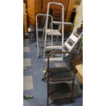 Three Metal Step Ladders