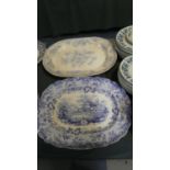 Two 19th Century Blue and White Meat Plates