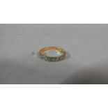 A Small Ladies 18ct Gold Half Eternity Ring, 1.7g