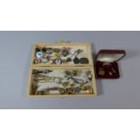 A Box Containing Various Enamelled Badges, Cufflinks etc