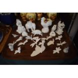 A Tray Containing Tuscan Creamware Animals, Insects etc