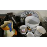 A Tray of Ceramics to Include Royal Worcester Evesham, Wade Heath, Sylvac etc