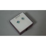 A Pair of 9ct Gold Mounted Aquamarine Earrings