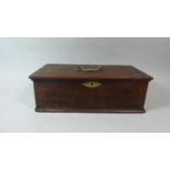 A 19th Century Oak Rectangular Box with Brass Carrying Handle, 43cm Wide