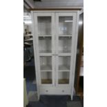 A Modern Glazed Cabinet with Base Drawer, 82cm Wide