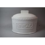 A White Glazed Oval Bread Crock, 35cm Wide