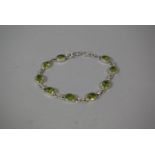 A Silver and Peridot Bracelet