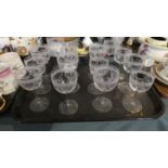 A Collection of Fourteen Etched Port Glasses