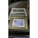 A Pair of Framed Prints, Coloured Etching and Framed Postcard