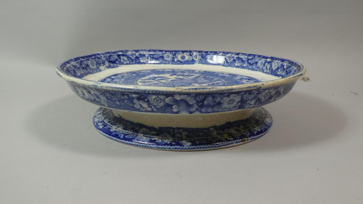 A 19th Century Transfer Printed Cheese Dish, 28cm Diameter - Image 2 of 3