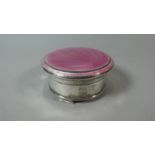 A Pretty Silver and Pink Enamelled Circular Trinket Box, Birmingham 1932, 7.5cm Diameter