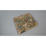 A Vintage British Made Silk Embroidered Purse with Oriental Motif Decoration, Staining to Inner,