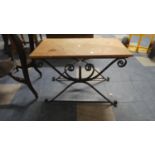 A Wrought Iron Based Plant Stand, 67cm Wide